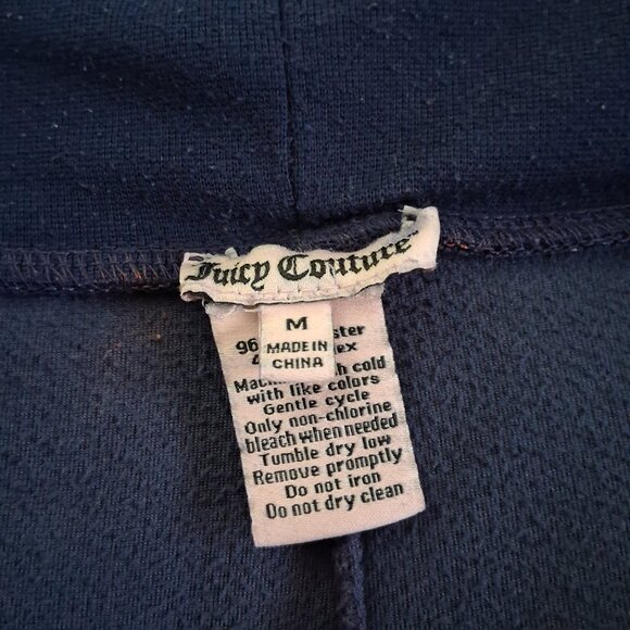 Juicy Couture Women's Size M Navy Blue Y2K Vintage Velour Jogger Pants - Picture 6 of 14